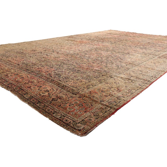 71060 Late 19th Century Antique Indian Agra Rug, 11'06 x 17'10. Woven in the grand tradition of 19th-century Indian...