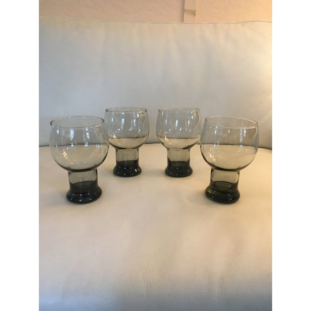 Vintage Libbey Stax Smoke Gray Glass Tumblers- Set of 4 For Sale In Providence - Image 6 of 6