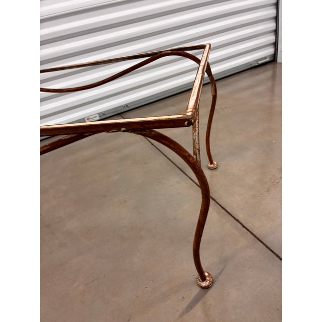 Elevate your outdoor patio, sunroom, or eclectic living space with this gorgeous vintage mid-century wrought iron coffee...