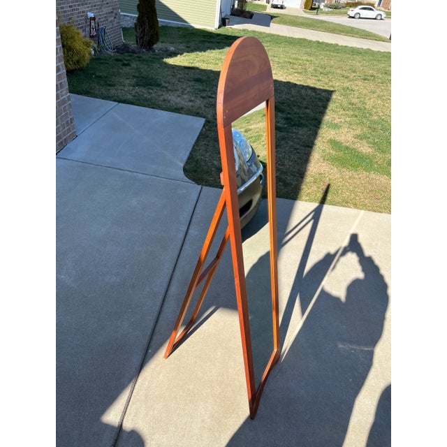 Vintage Mid Century Large Full Length Solid Teak Arched Folding Stand