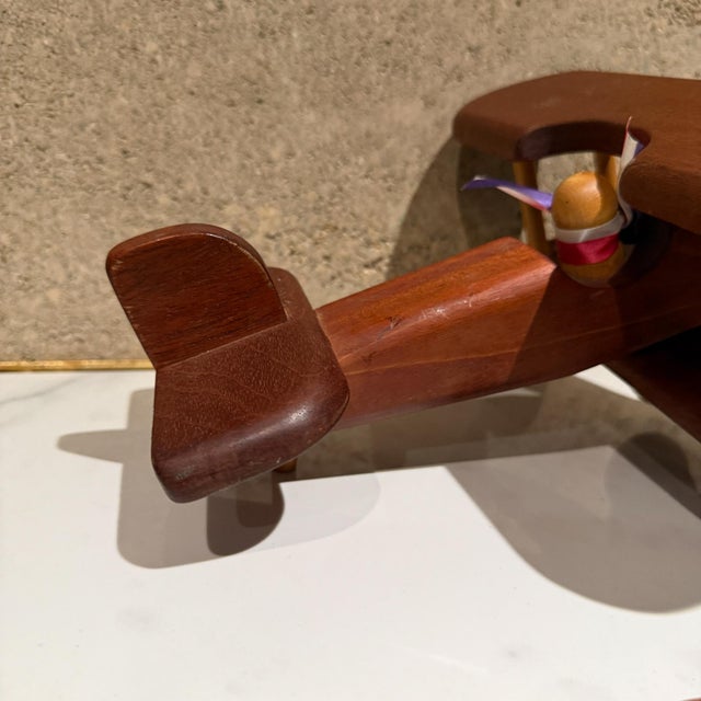 Vintage Modern Custom Made Wood Propeller Plane the Toy Maker For Sale - Image 12 of 13