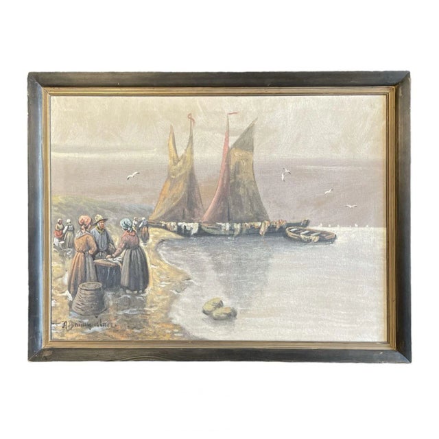 A. Baumgartner, Fish Market, 19th Century, Oil on Canvas, Framed For Sale - Image 5 of 5