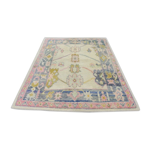 21st Century Handwoven Oriental Desert Sand & Gray Turkish Oushak Rug 5'8" X 6'11" For Sale - Image 9 of 9