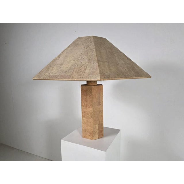 Hexagonal Cork Table Lamp by Ingo Maurer for Design M, 1974 For Sale - Image 6 of 6