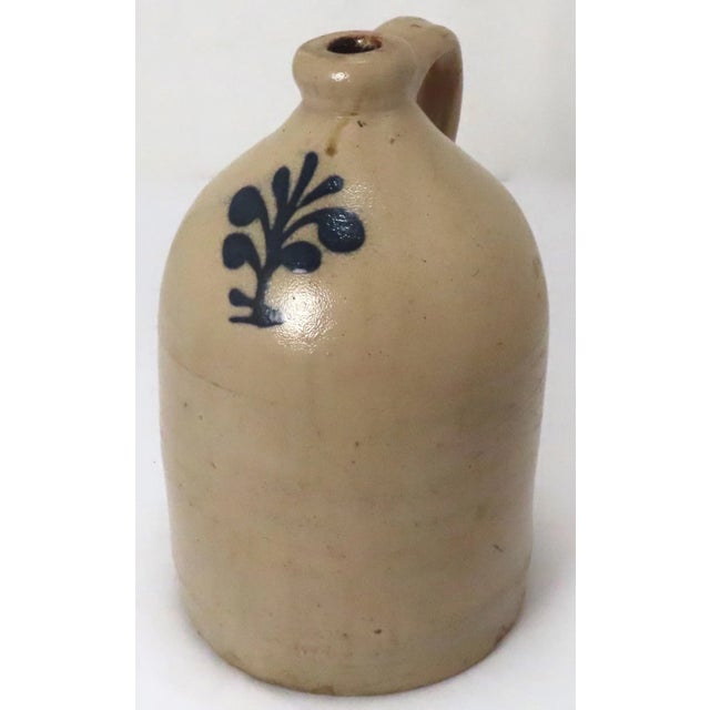 Antique Late 19th Century American Blue Decorated Stoneware 1 Gallon Liquor Jug For Sale - Image 13 of 13