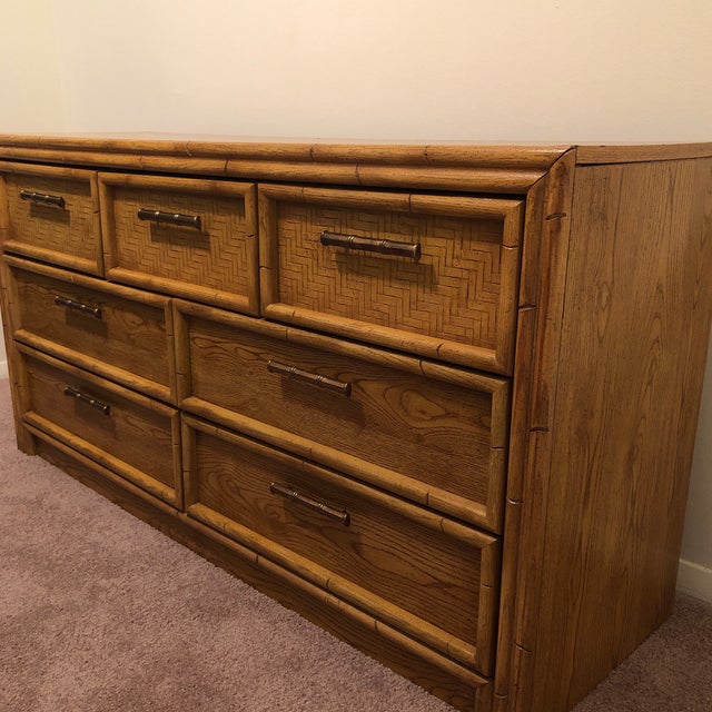 MidCentury Lea Faux Bamboo & Rattan Dresser Chairish