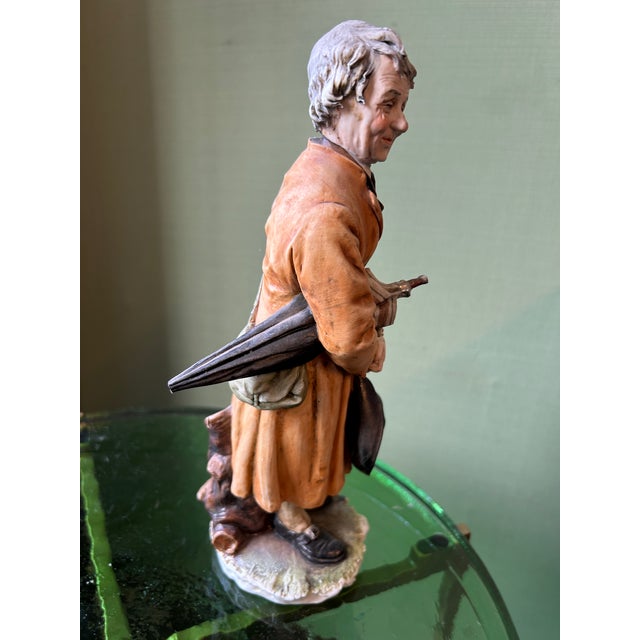 Gentleman Figurine with Hat and Umbrella from Capodimonte, 1920s For Sale - Image 4 of 9