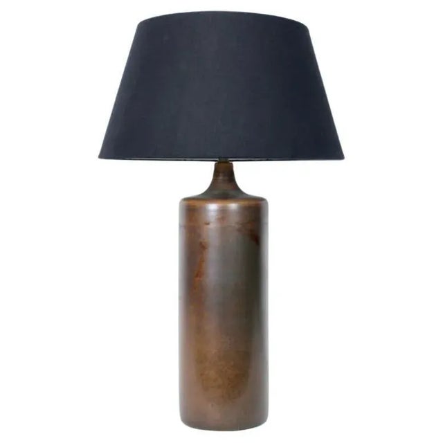 Danish Modern Bostlund Model 1700 Satin Glazed Stoneware Table Lamp. Featuring the classic Botslund pottery form with...