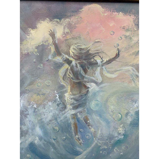 Plastic G. Magdiel Kemper Vintage Female Acrylic Painting For Sale - Image 7 of 12