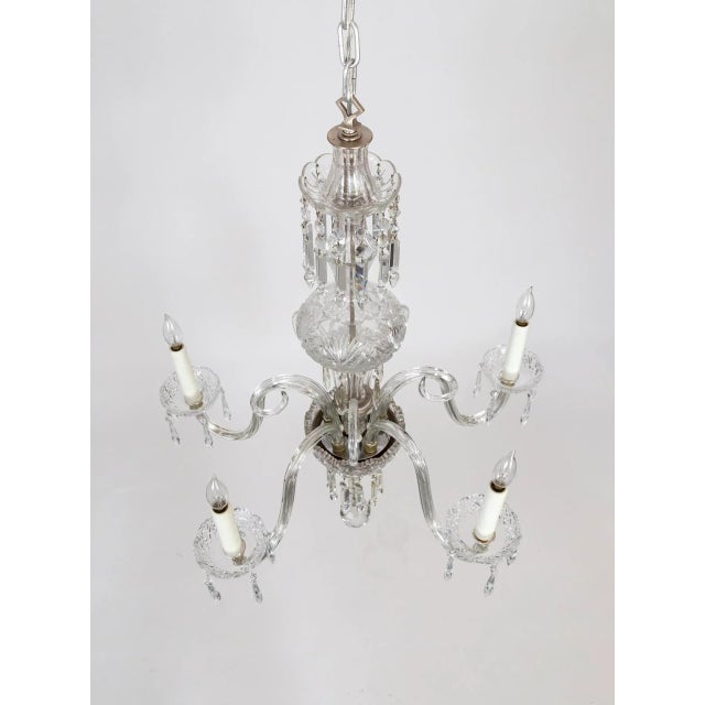 1920s Georgian Style Cut Crystal 5-Light Chandelier For Sale - Image 11 of 12