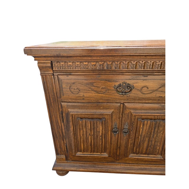Wood 1990s Ethan Allen Royal Charter Oak Nightstand End Table Cabinet For Sale - Image 7 of 15