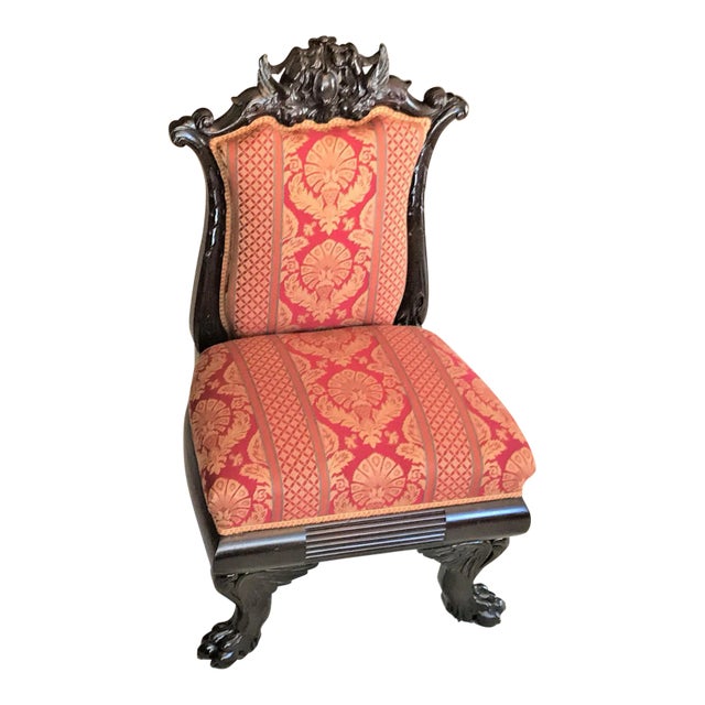Early 1800s Napoleon III French Empire Slipper Chair For Sale