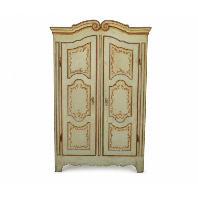 Antique Two-Door Lacquered Wardrobe For Sale - Image 11 of 11