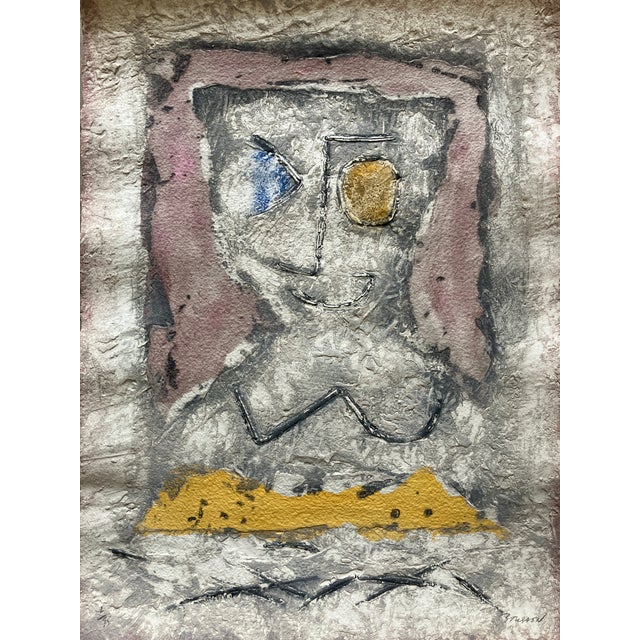 Abstract Pierre-Marie Brisson Original Carborundum Etching, 'Pink Lady' #2/95, 1980s, Signed, Unframed For Sale - Image 3 of 11