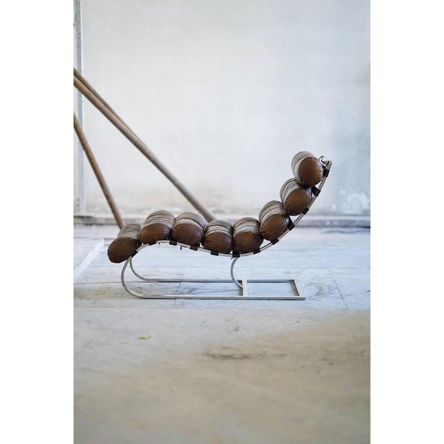 Mid-Century Corona Lounge Chair in Leather and Chrome by Ludwig Mies Van Der Rohe, 1980s For Sale - Image 3 of 11
