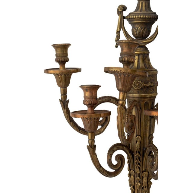 Late 19th Century Louis XVI Style Gilt Bronze Wall Appliques, Pair For Sale - Image 5 of 12