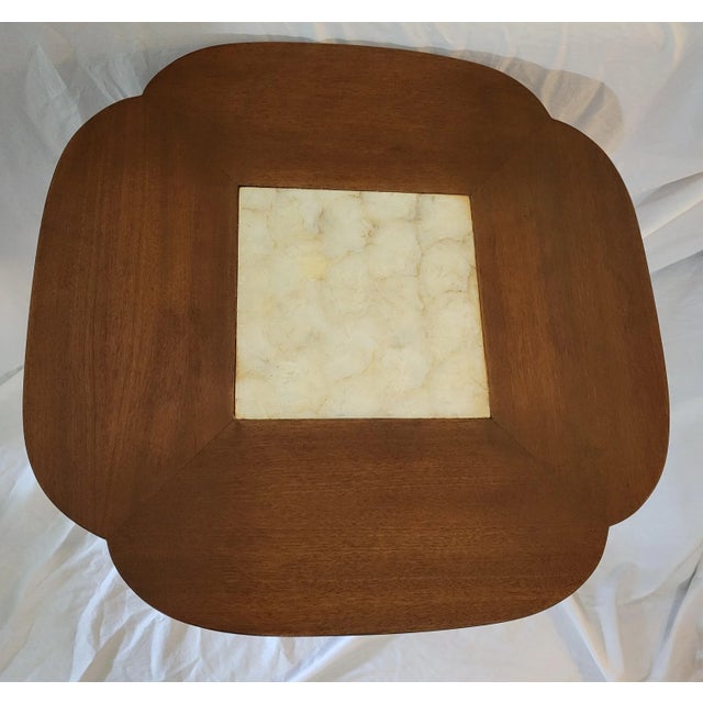 1970s 1970s Art Deco Walnut and Capiz Shell Side Table For Sale - Image 5 of 10