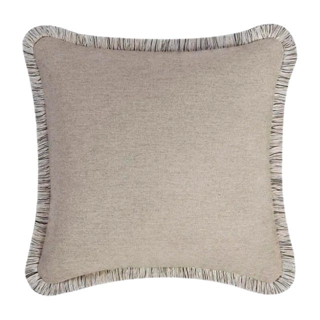 Beige Wool Artic Pillow by Lorenza Briola for Lo Decor For Sale