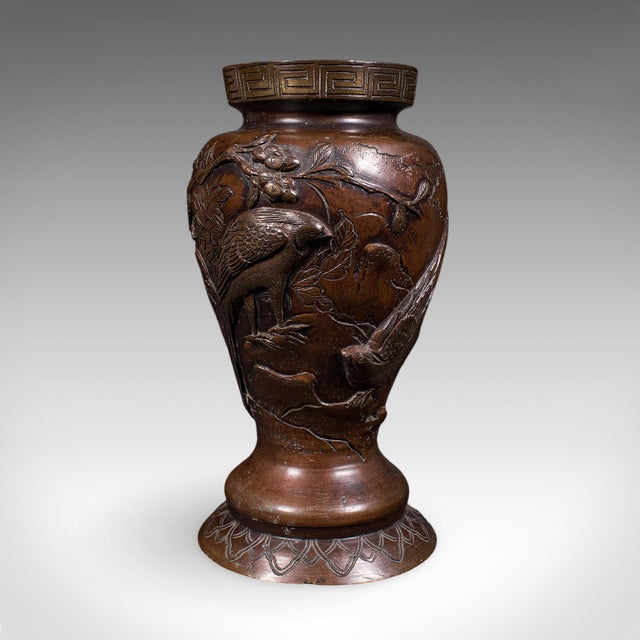 Pair of Antique Decorative Meiji Vases, Japanese, Bronze, Bouquet Pot, Victorian For Sale - Image 6 of 12