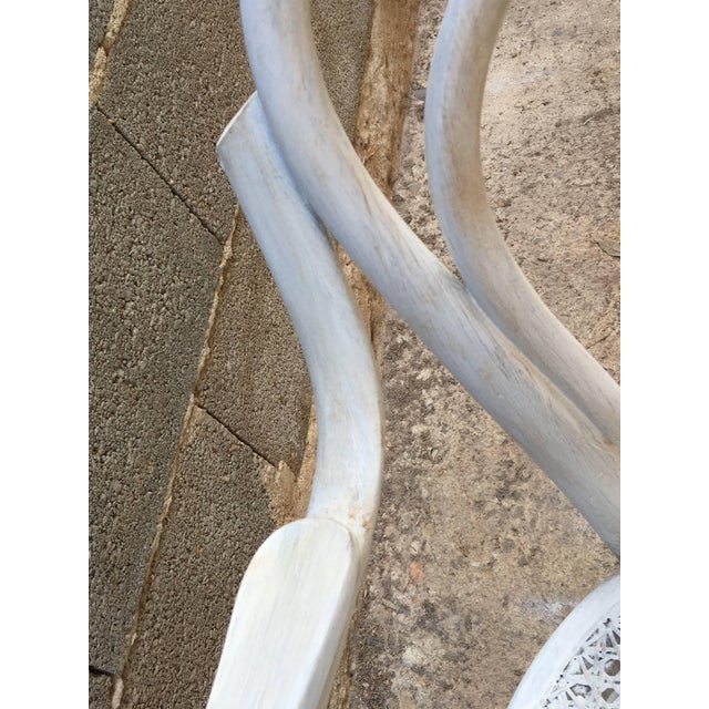 20th Century White Patina Bentwood Rocking Chair Thonet Style For Sale - Image 9 of 10