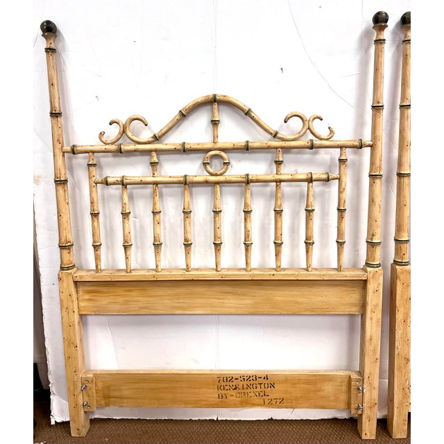 Pair of Faux Bamboo Twin Poster Headboards by Drexel Chairish