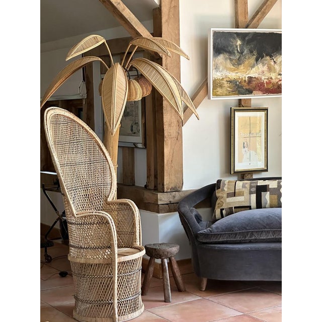 Mid-Century Modern Vintage Coconut Tree Floor Lamp, 1970s For Sale - Image 3 of 4