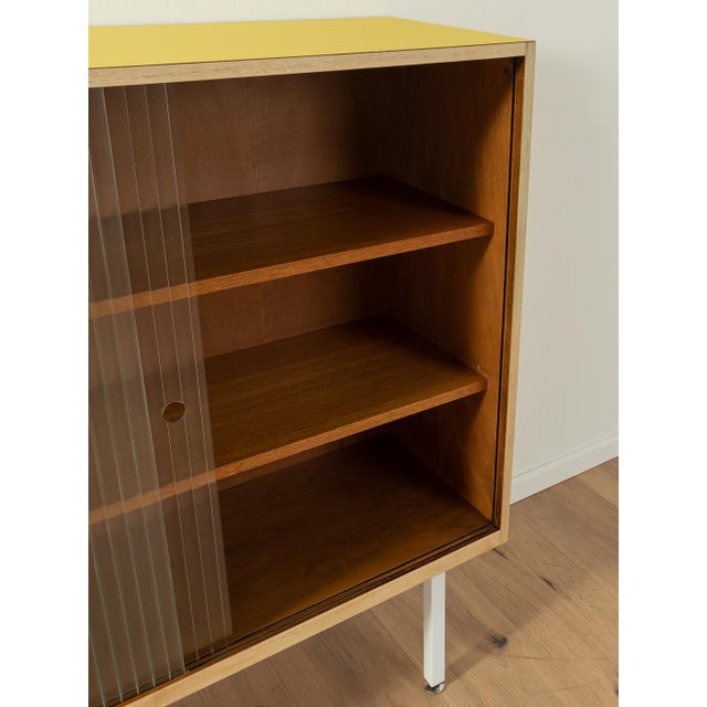 Glass Vintage Showcase in Walnut, 1950s For Sale - Image 7 of 8