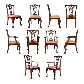 1980s Nvin0474 Set of 10 Vintage Drexel Dining Chairs For Sale