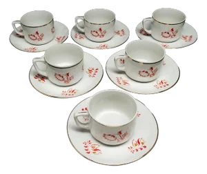Art Deco Coffee Cups and Saucers from Ćmielów Factory, Poland, 1930s, Set of 12