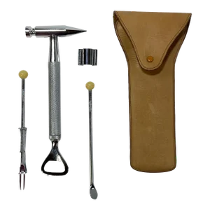 Vintage Loewe 1848 Bar Tools With Leather Pouch