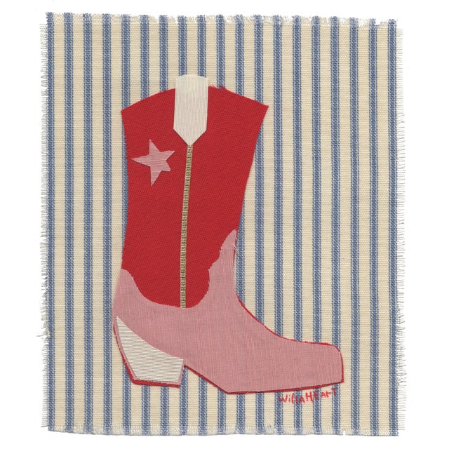 Polly the Cowboy Boot by Willa Heart in Brimfield Black Frame, Mini Art Print For Sale
