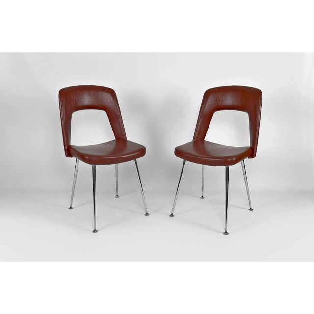Chrome and Leatherette Conference Chairs, 1960s, Set of 2 For Sale - Image 13 of 13