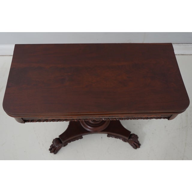 Traditional Antique American Empire Mahogany Game Table For Sale - Image 3 of 18