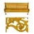 Wooden Bench in Cast Yellow Patina For Sale - Image 3 of 8