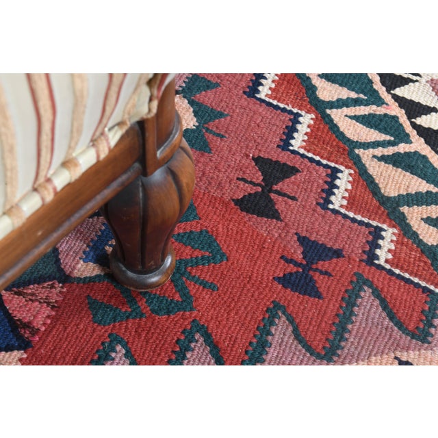 1970s 1970s Turkish Oushak Handmade Wool Cotton Orange Runner Rug For Sale - Image 5 of 11