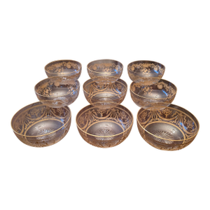 Vintage Antique Set of 9 Baccarat Style Bowls