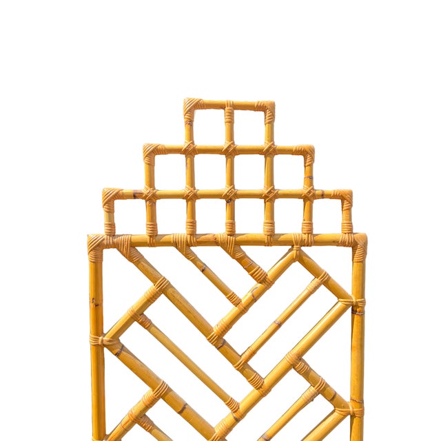 Rare Vintage 6 Screen Panels Room Divider in Bamboo Chinoiserie Boho Chic Coastal Style For Sale In New York - Image 6 of 9