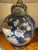 Beautiful large famille rose ginger jar lamp from Macau. Excellent vintage condition, no cracks. The shade has one tear...