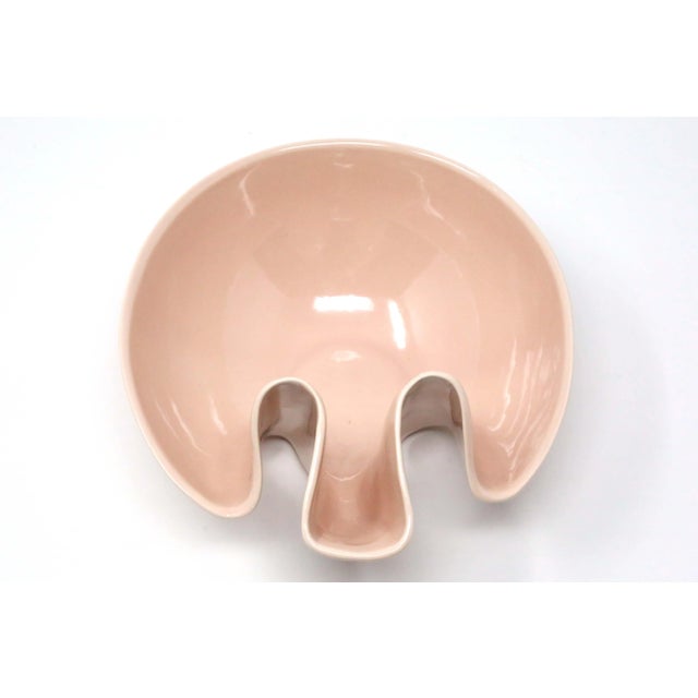1970's Pink Handmade Ceramic Folded Bowl by Schwarzwald Pottery For Sale - Image 10 of 10