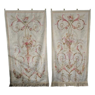 Large French Wall Tapestries, 1880, Set of 2 For Sale