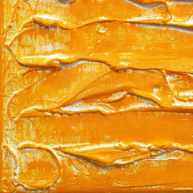 Textural Yellow Thick Impasto Artwork "Rothko's Dream" Contemporary Minimalist Abstract Painting by Len Klikunas For Sale - Image 4 of 9