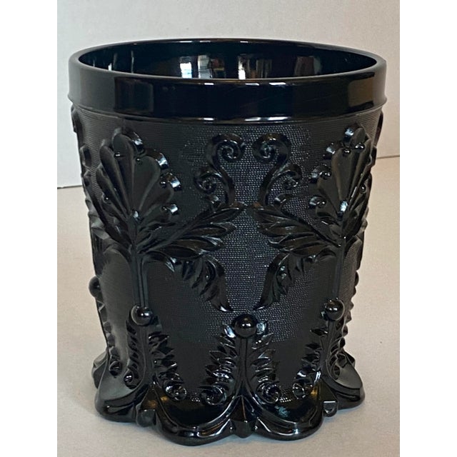 Glass 19th Century French Saint St. Louis Opaque Black Glass Crystal Vase For Sale - Image 7 of 13