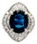 8.53 Carat Blue Sapphire Diamond Platinum Ballerina Ring, Gia Certified, Size 6.25 For Sale