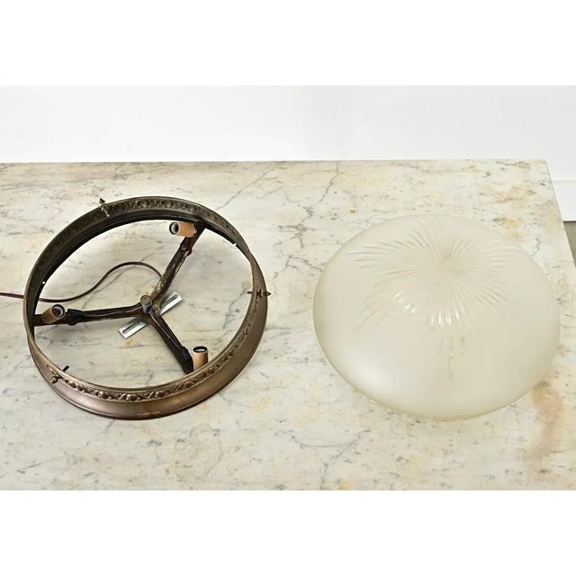 Metal French Vintage Flush Mount Light Fixture For Sale - Image 7 of 12