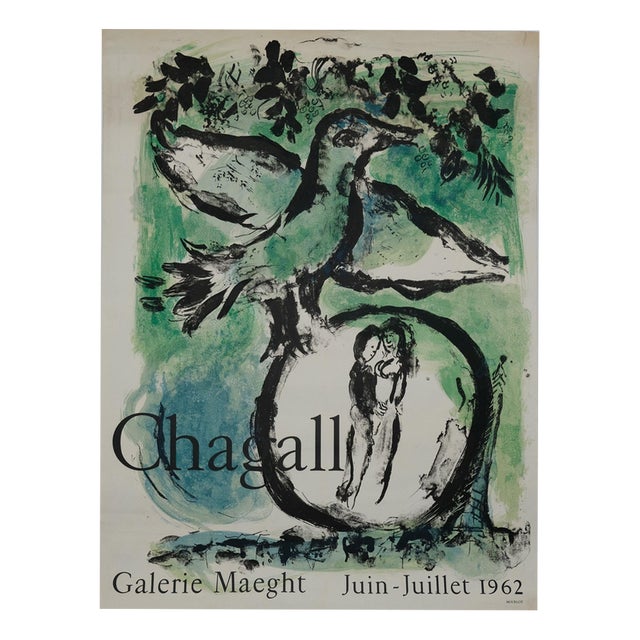 The Green Bird Poster after Chagall For Sale