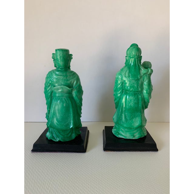 Vintage Asian Faux Jade Figurines a Pair Chairish