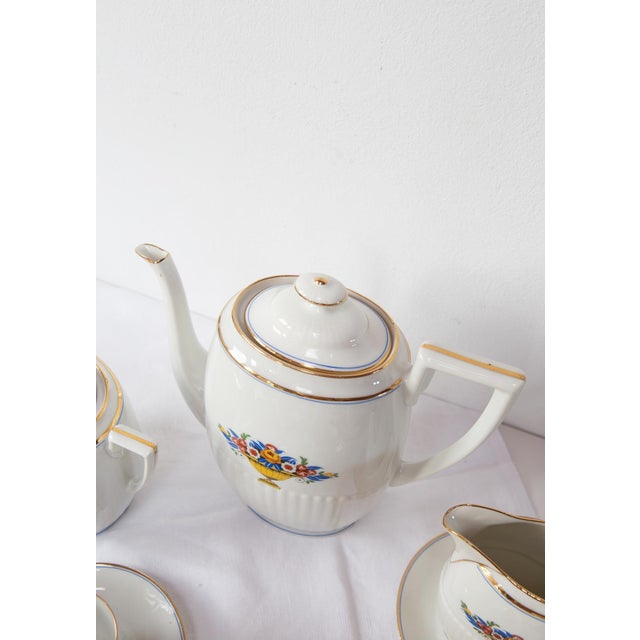 Vintage French T.L.B. Limoges Porcelain Coffee Set, Set of 26 For Sale - Image 4 of 8