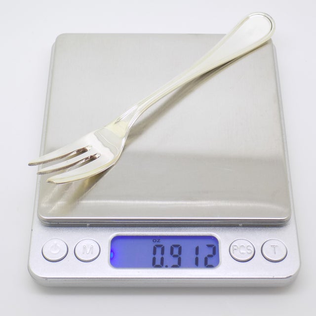 Vintage Italian Handmade Genuine Silver Dessert / Fromage / Cheese Fork For Sale - Image 9 of 10