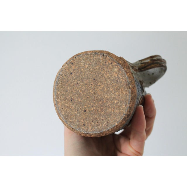 Beige Vintage Signed Studio Art Pottery Jug For Sale - Image 8 of 10