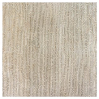 Modern Beige High-low Knotted Wool Rug by Doris Leslie Blau For Sale
